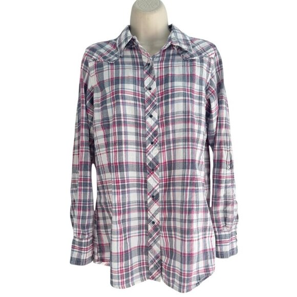 Ariat Women's Sz L Fitted Snap Front Western Shirt Embroidered Embellished Back - Picture 1 of 11